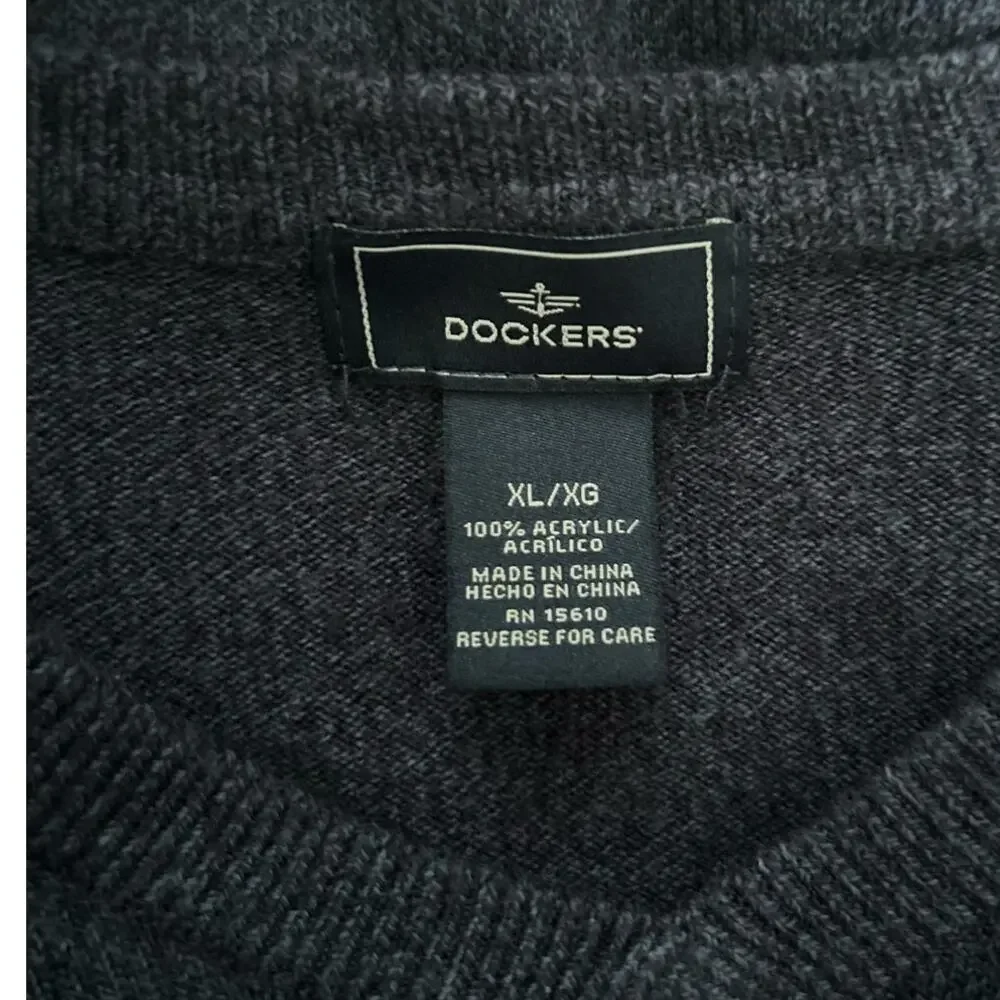 Dockers Men's Dark Blue Argyle Long Sleeve Pullover Sweater Size‎ XL